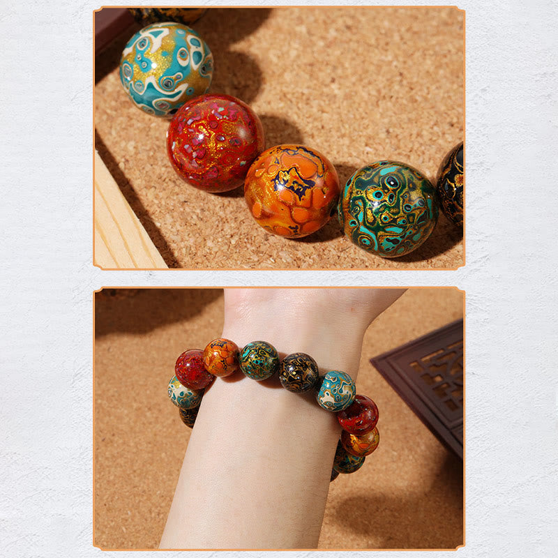 Nimara Ritual Natural Multicolored Lacquer Beads Calm Bracelet
