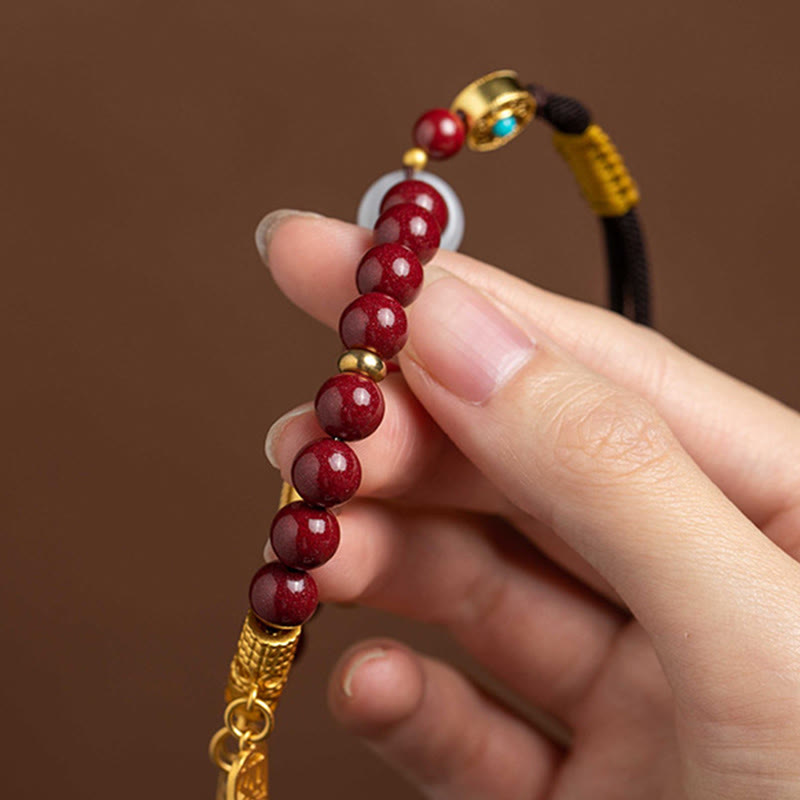 Nimara Ritual Natural Cinnabar Wish Ruyi Peace Blessing Car Hanging Decoration