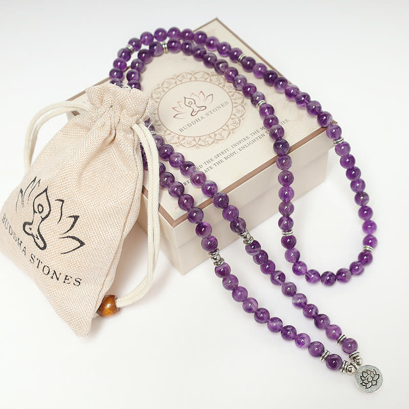 Nimara Ritual Natural Amethyst Purification Mala Bracelet
