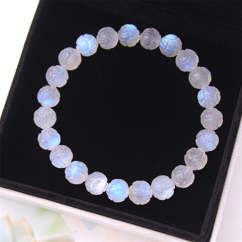 Nimara Ritual Natural Moonstone Lotus Love Bracelet