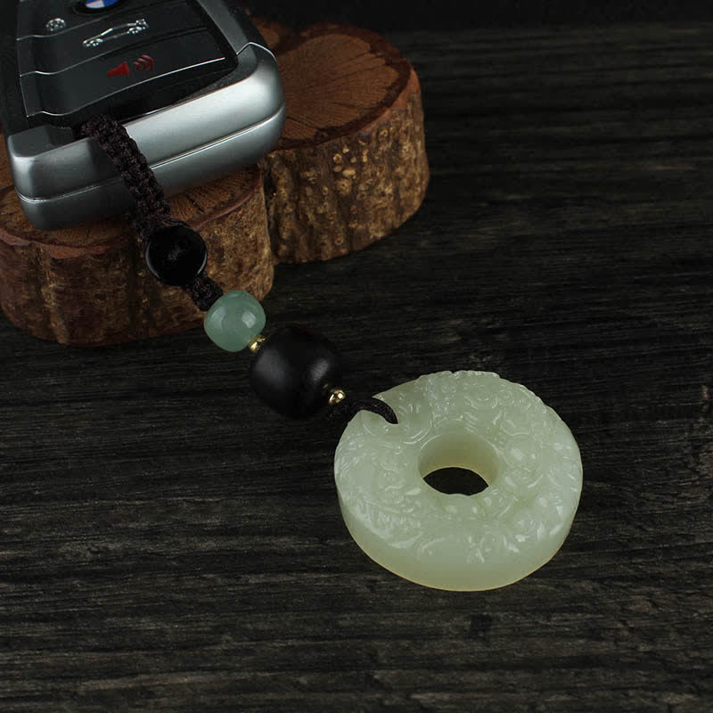 Nimara Ritual PiXiu Jade Peace Buckle Abundance Wealth Key Chain