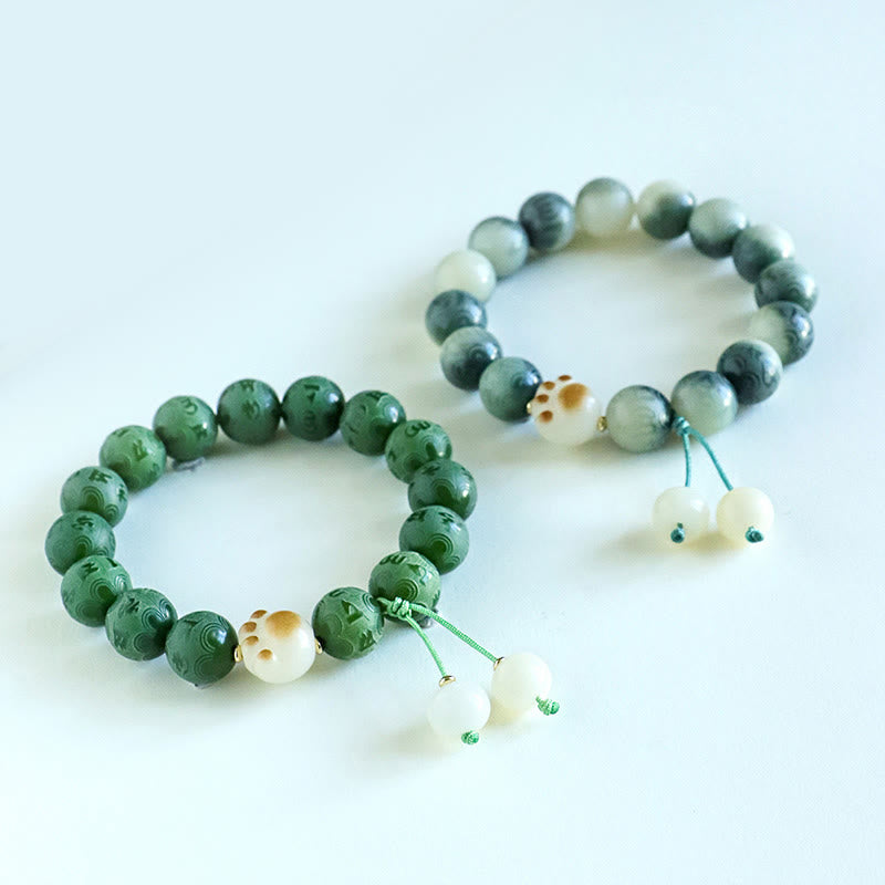 Nimara Ritual Bodhi Seed Om Mani Padme Hum Carved Harmony Bracelet