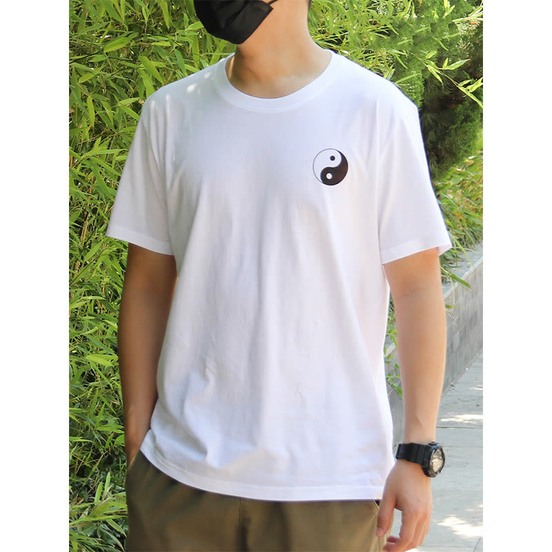 Nimara Ritual Men's Summer Round Neck Short Sleeve Yin Yang Cotton T-Shirt