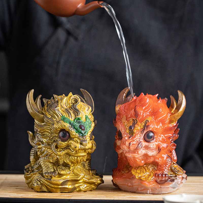 Nimara Ritual Color Changing Small Kirin Resin Tea Pet Home Figurine Decoration