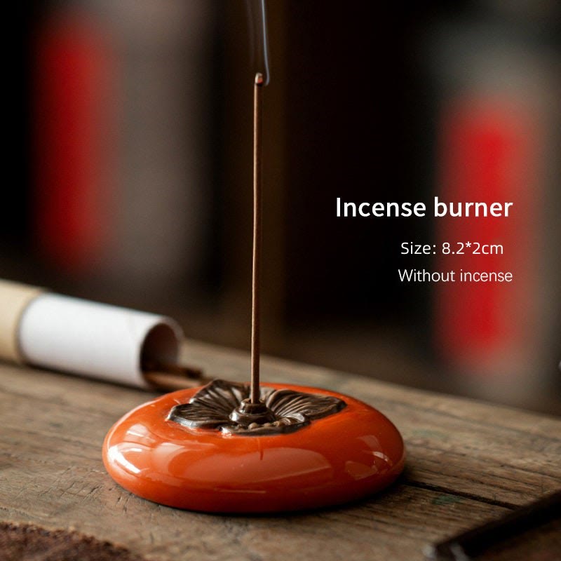 Nimara Ritual Persimmon Ceramic Meditation Healing Incense Burner Incense Holders