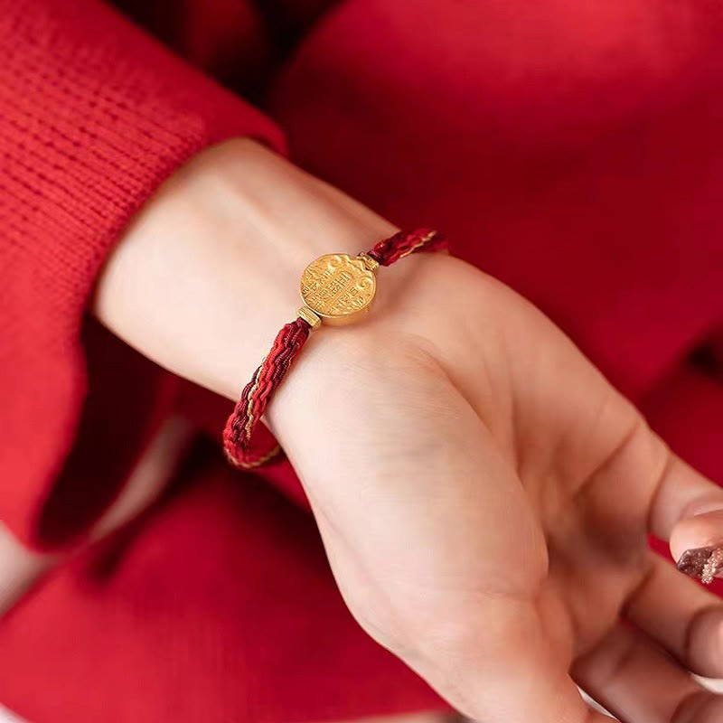 Nimara Ritual Five Directions Gods of Wealth Handmade Reincarnation Knot Protection String Braid Bracelet