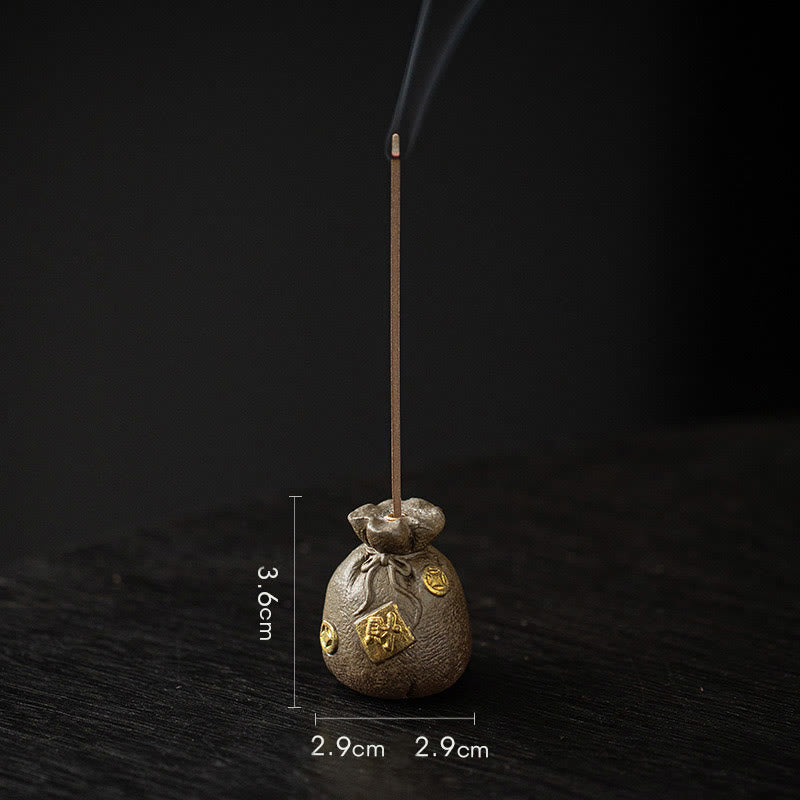Nimara Ritual Small Treasure Bowl Lucky Bag Bagua Tray Healing Ceramic Stick Incense Burner Decoration