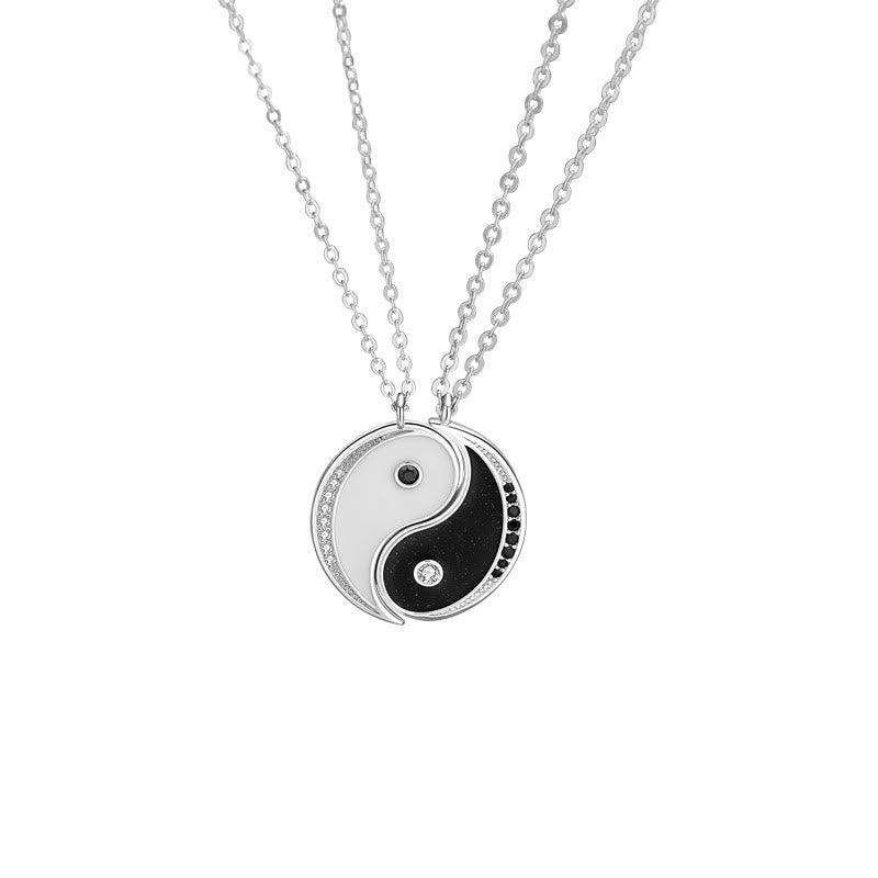 Nimara Ritual 925 Sterling Silver Yin Yang Symbol Harmnoy Necklace Pendant