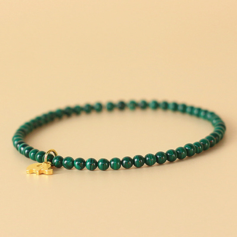 Nimara Ritual Natural Malachite Elephant Anti-Anxiety Charm Bracelet