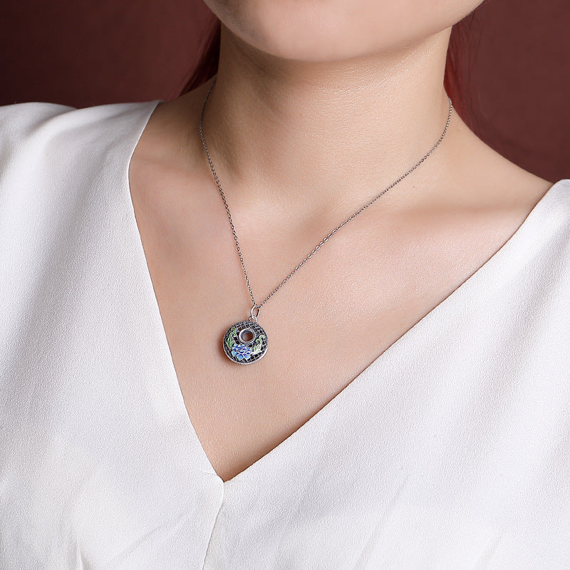Nimara Ritual 999 Sterling Silver Koi Fish Fu Character Lotus Peace Buckle Wealth Necklace Pendant