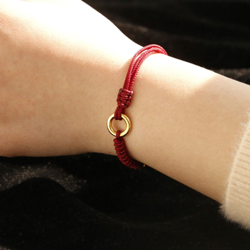 Nimara Ritual Alloy Peace Buckle Luck Red String Bracelet