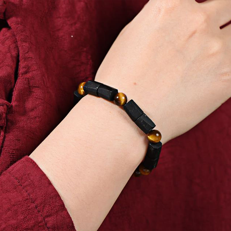 Nimara Ritual Natural Black Tourmaline Tiger Eye Positive Bracelet