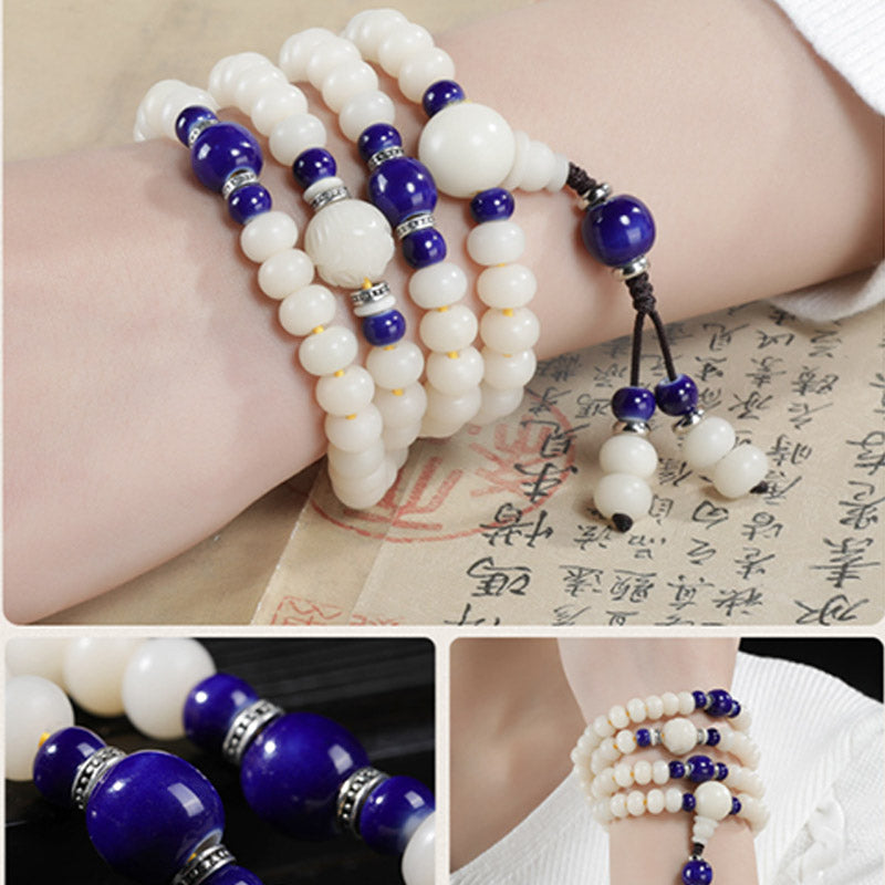 Nimara Ritual Bodhi Seed Bead Lotus Blessing Charm Bracelet