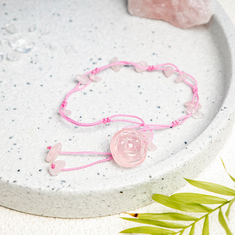 Nimara Ritual Amethyst Pink Crystal Green Aventurine Rose Inner Peace Healing Anklet