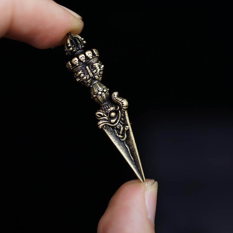 Nimara Ritual Tibet Dorje Vajra Engraved Spiritual Power Pendant Hanging Decoration