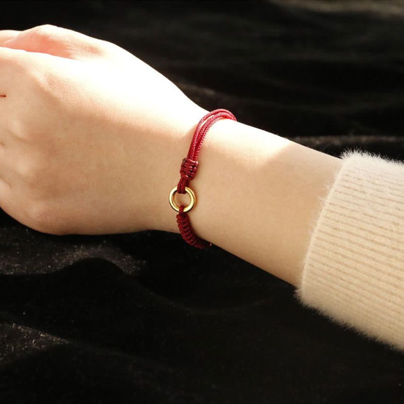Nimara Ritual Alloy Peace Buckle Luck Red String Bracelet