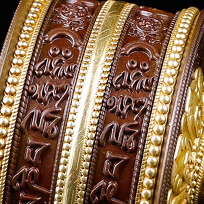 Nimara Ritual Tibetan Prayer Wheel Six True Words Copper Balance Decoration