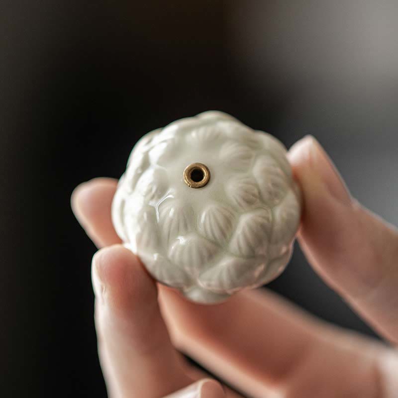 Nimara Ritual Mini Lotus Flower Meditation Ceramic Stick Small Incense Burner Decoration