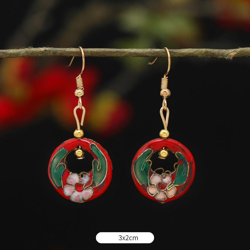 Nimara Ritual Lotus Butterfly Flower Alloy Copper Enlightenment Drop Earrings
