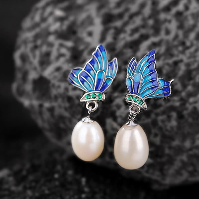 Nimara Ritual 925 Sterling Silver Pearl Butterfly Healing Necklace Pendant Earrings Ring