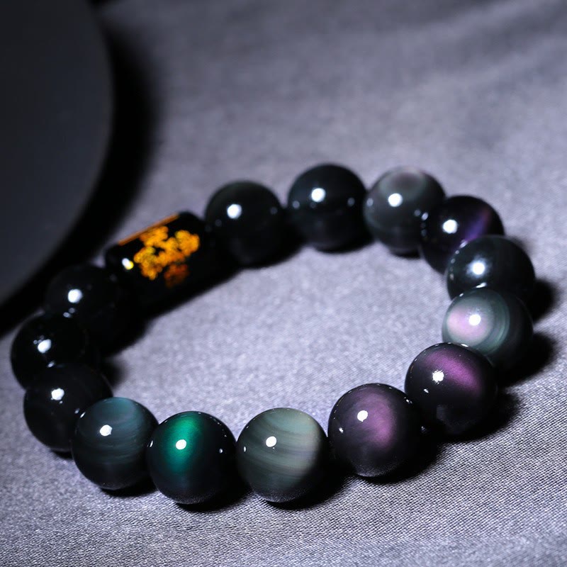Nimara Ritual Natural Rainbow Obsidian Positive Transformation Bracelet