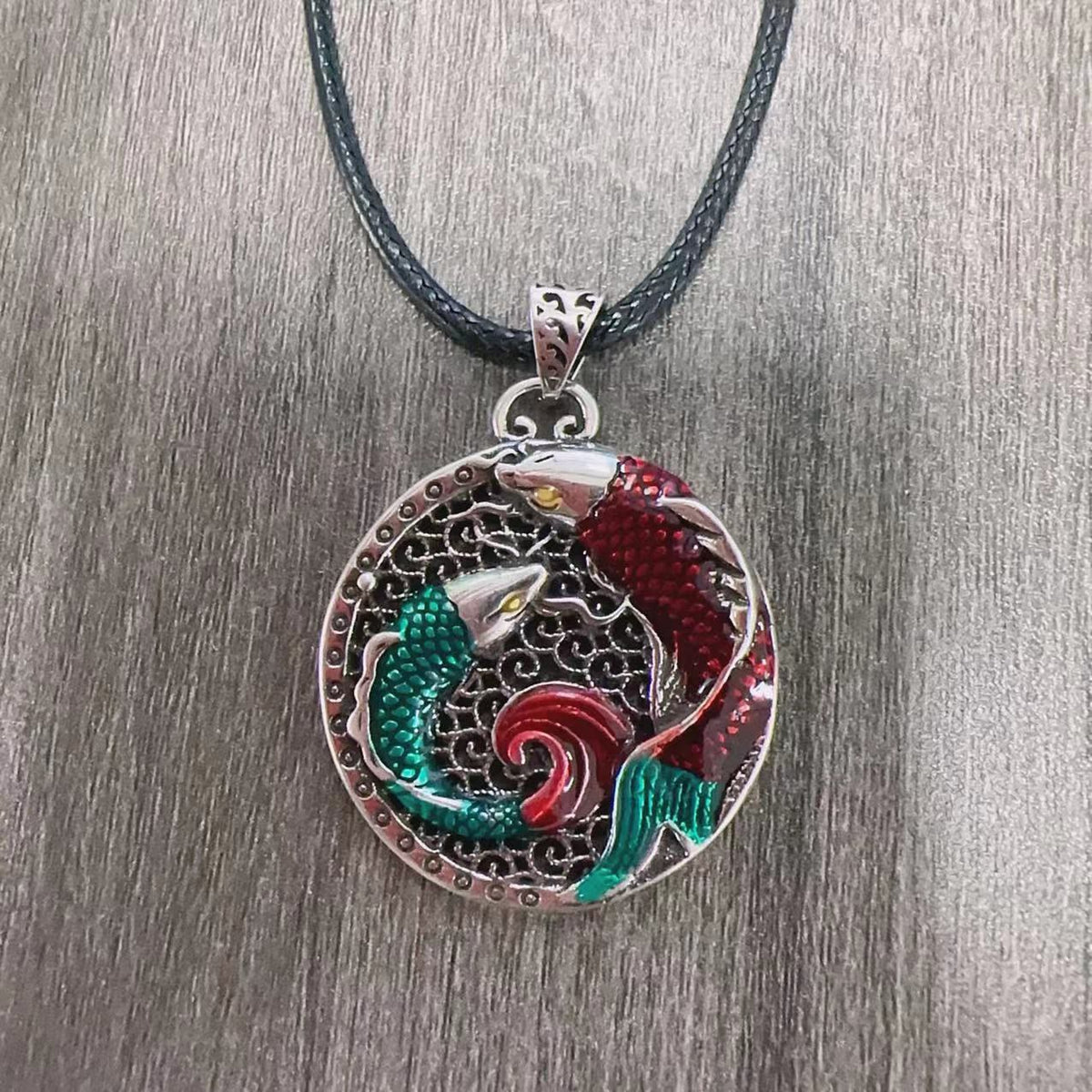 Nimara Ritual Tibetan Copper Koi Fish Healing Necklace