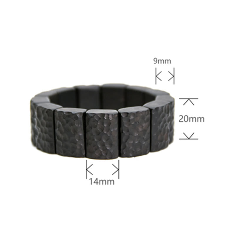 Nimara Ritual Vintage Ebony Wood Texture Peace Couple Bracelet