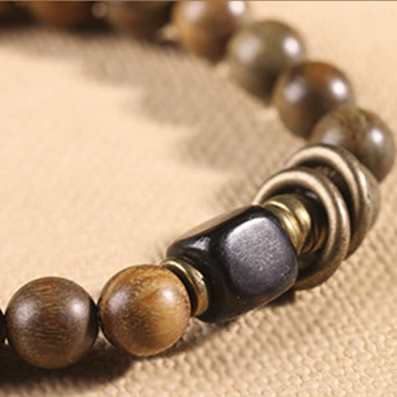 Nimara Ritual Tibetan Green Sandalwood Crystal Soothing Peace Bracelet
