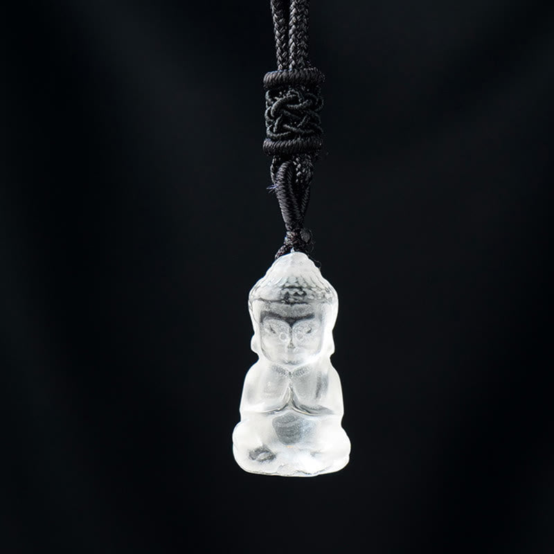 Nimara Ritual Various Crystal Amethyst Pink Crystal White Crystal Citrine Buddha Carved Spiritual Healing Necklace Pendant Decoration