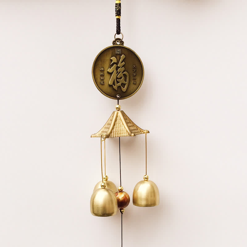 Nimara Ritual Blessing Letter Elephant Bagua Auspicious Coin Wall Hanging Chime Bell Handmade Home Decoration