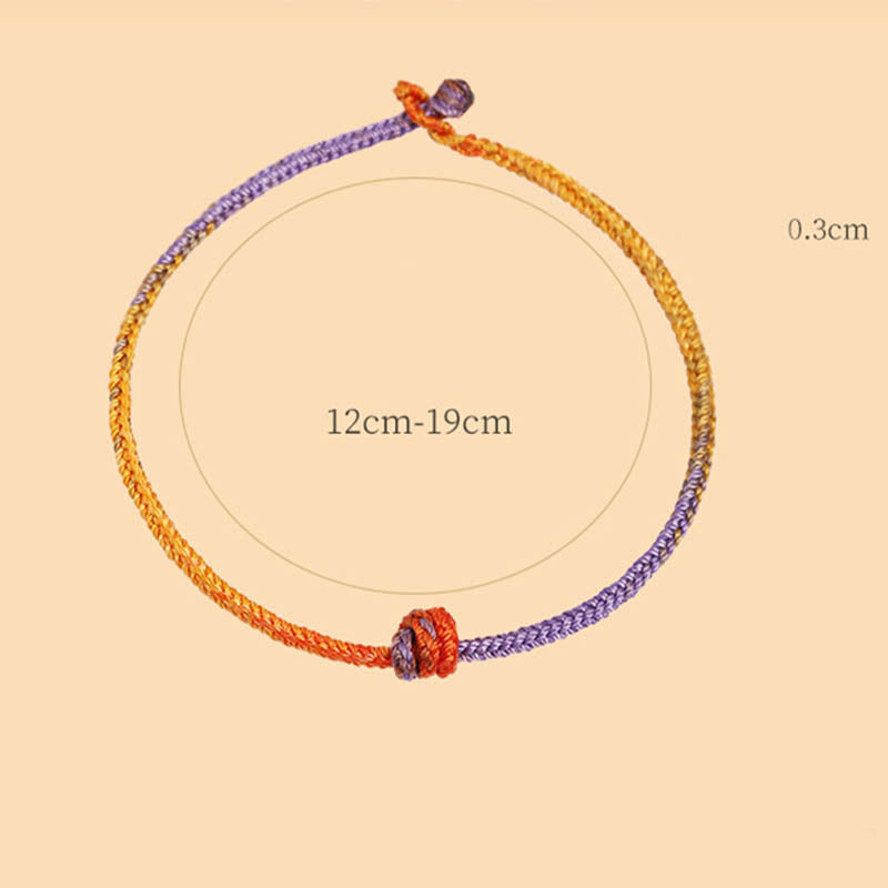 Nimara Ritual Handcrafted Colorful Purple Gold Red Braid Rope Bracelet