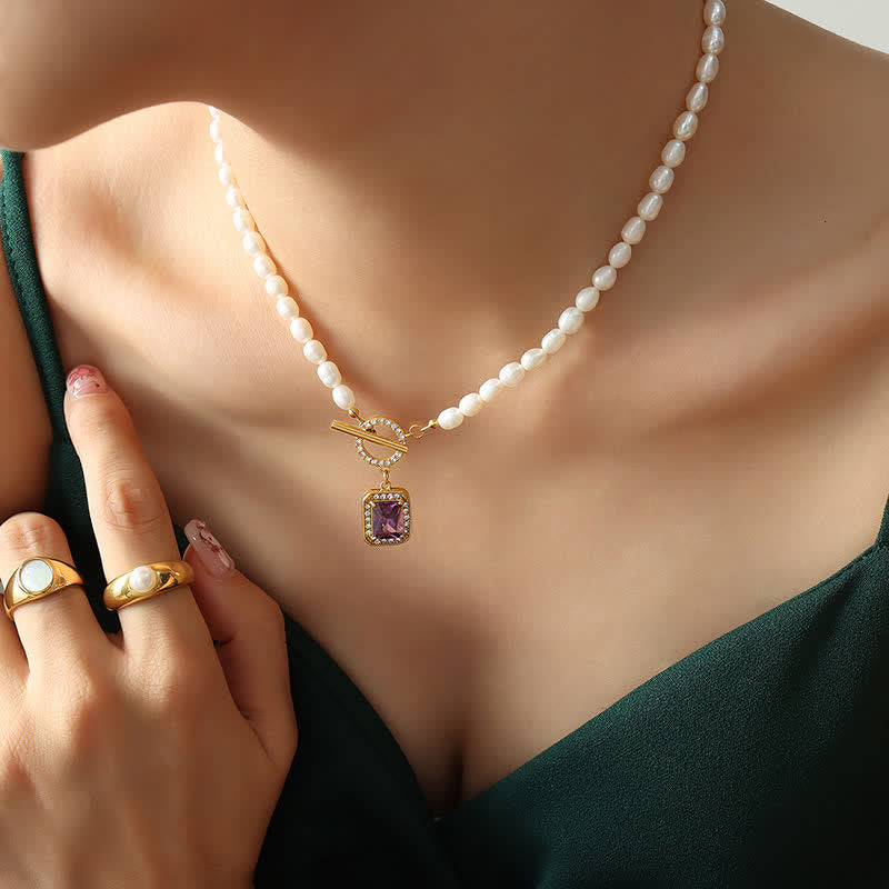 Nimara Ritual Pearl Zircon Wealth Charm Necklace Pendant