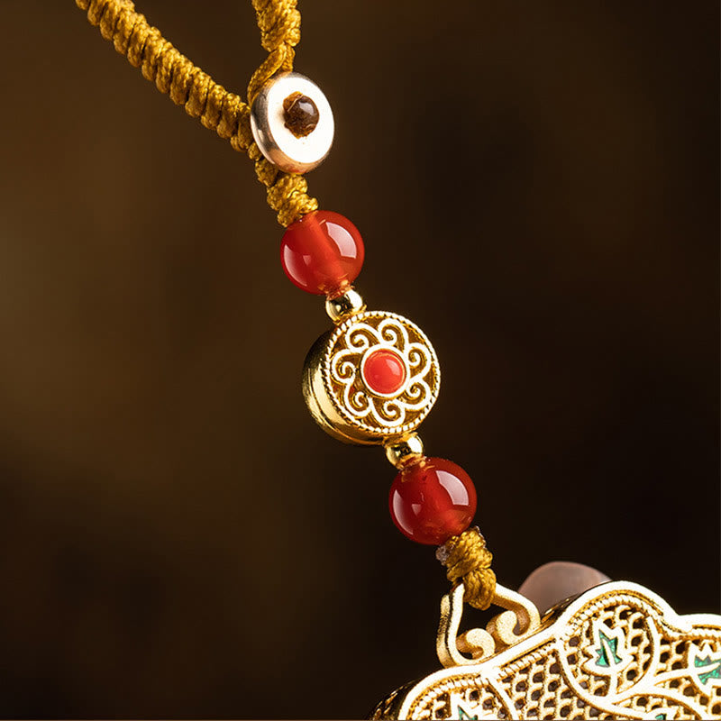 Nimara Ritual Lock of Good Wishes Fu Character Luck Blessing Key Chain