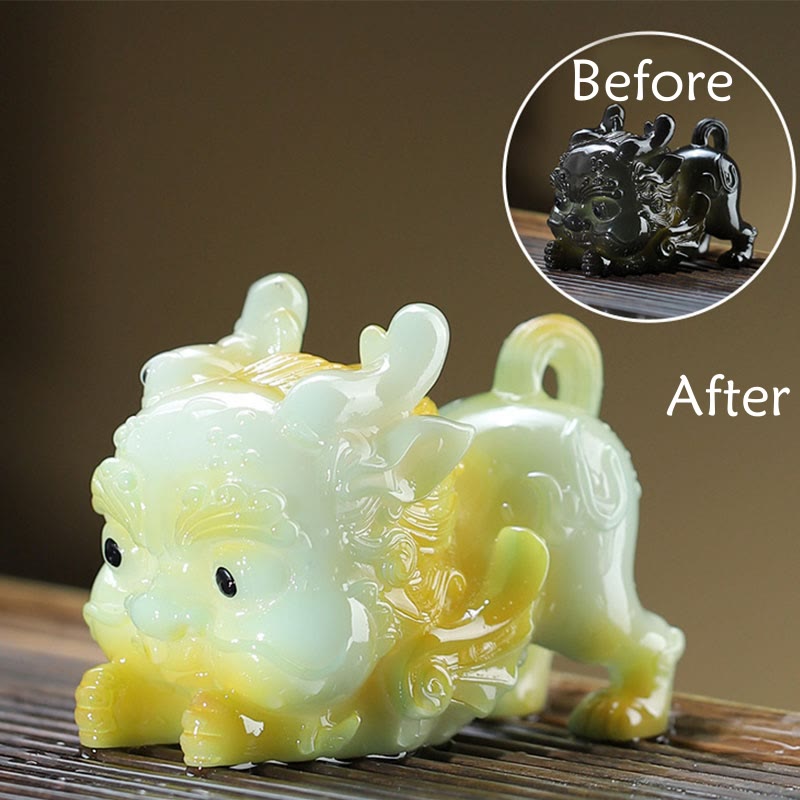 Nimara Ritual Color Changing Small PiXiu Ingot Resin Tea Pet Wealth Home Figurine Decoration