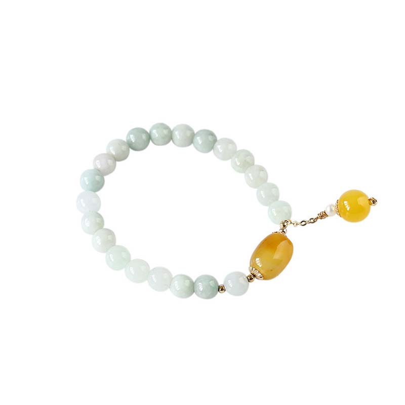 Nimara Ritual Natural White Jade Agate Protection Bracelet