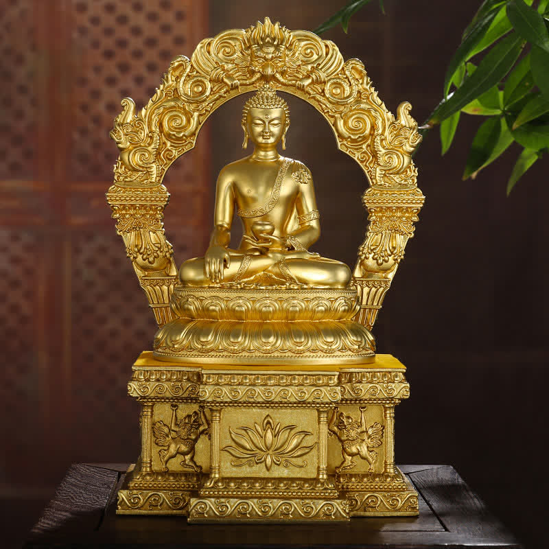 Nimara Ritual Shakyamuni Amitabha Medicine Buddha Figurine Serenity Copper Statue Home Decoration