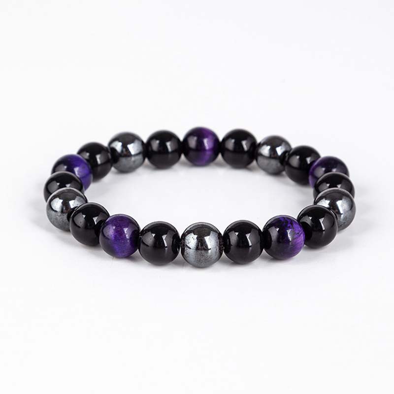 Nimara Ritual Tibetan Tiger's Eye Bracelet Necklace Set
