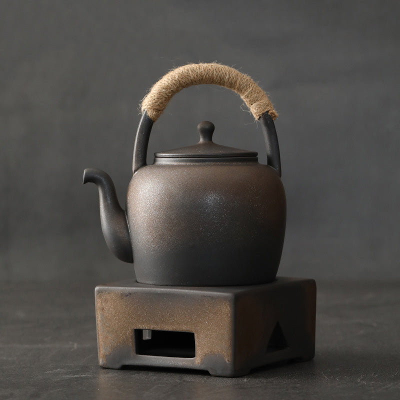 Nimara Ritual Retro Brown Chinese Gongfu Tea Ceramic Kung Fu Teapot 700ml With Base