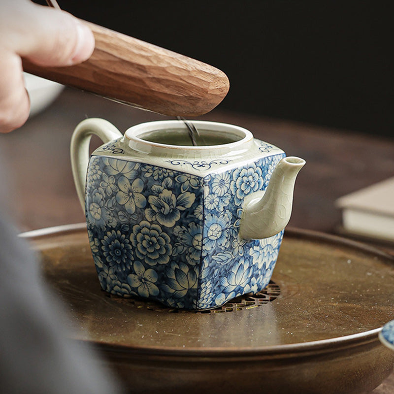 Nimara Ritual Blue and White Porcelain Chinese Gongfu Tea Ceramic Kung Fu Teapot Cup Tea Filter Canister