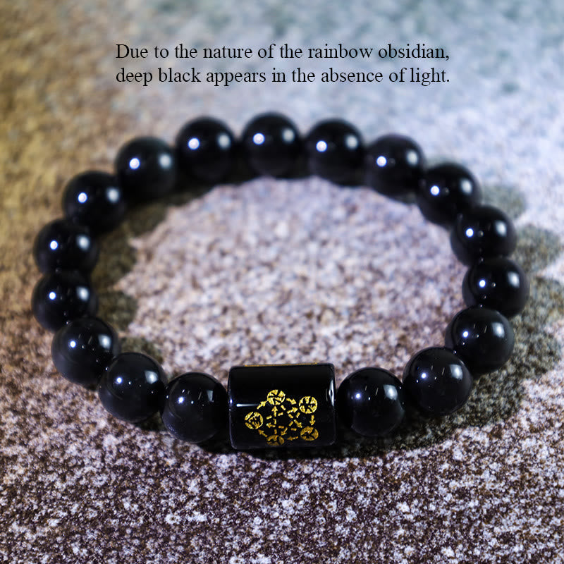 Nimara Ritual "Sending Balance and Protection" Rainbow Obsidian Bracelet Includes Gift Message Card