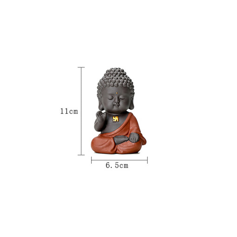 Nimara Ritual Small Buddha Serenity Purple Clay Home Desk Decoration