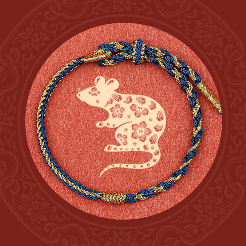 Nimara Ritual Handmade Chinese Zodiac Rabbit Rooster Rat Horse Dragon Protection Braid String Bracelet