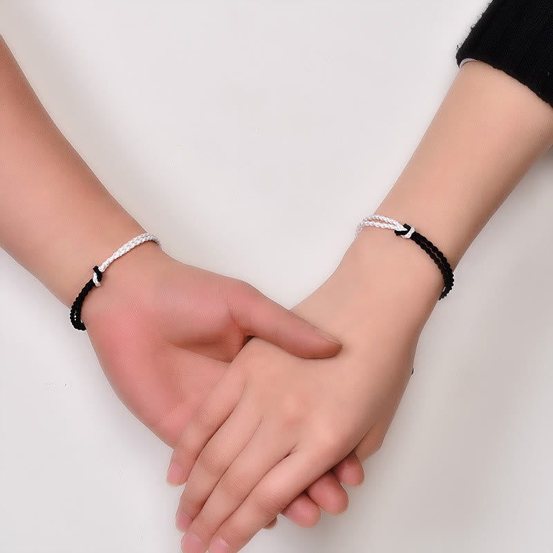 Nimara Ritual Handmade Black White Rope Braided Healing Bracelet