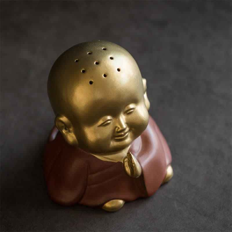 Nimara Ritual Little Buddha Laughing Buddha Ceramic Healing Incense Burner