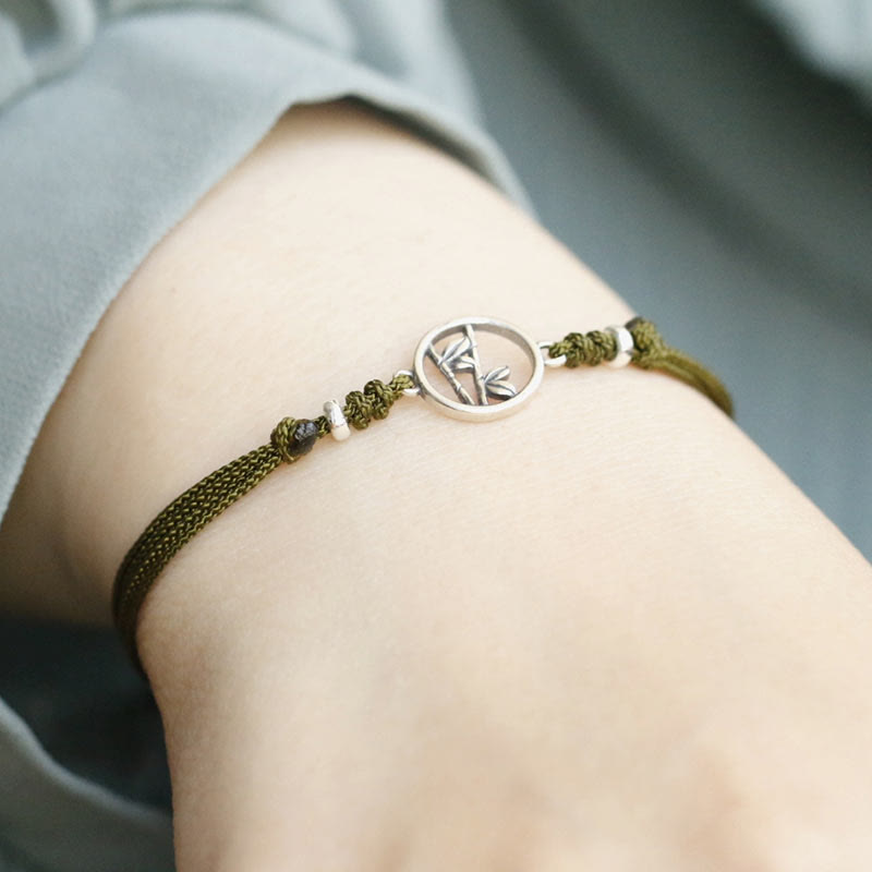 Nimara Ritual 925 Sterling Silver Bamboo Luck String Bracelet
