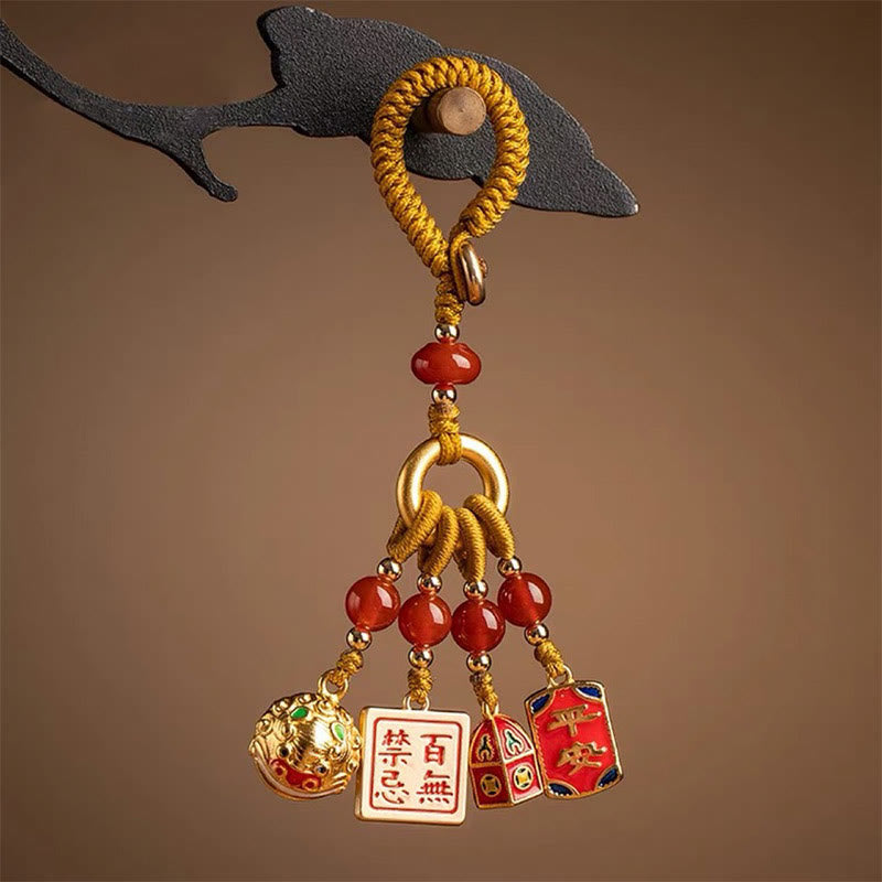 Nimara Ritual Nothing to Be Superstitious Dancing Lion Copper Wealth Key Chain