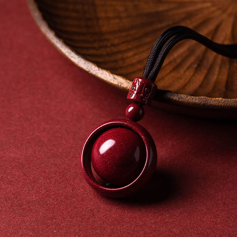 Nimara Ritual Cinnabar Om Mani Padme Hum PiXiu Blessing Lucky Bead Necklace Pendant