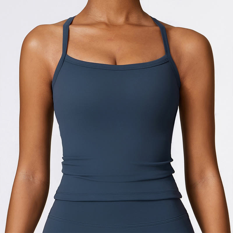 Nimara Ritual Solid Color Crop Tank Top High Waist Shorts Sports Fitness Gym Yoga Outfits