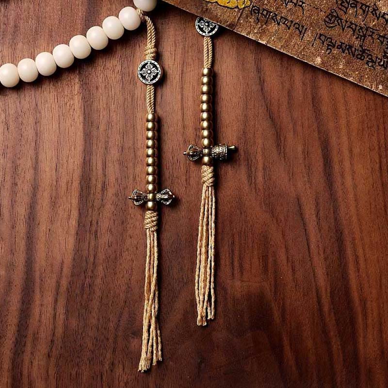 Nimara Ritual Tibet 108 Mala Beads Bodhi Seed Bagua Vajra Dzi Bead Gray Agate Wealth Bracelet