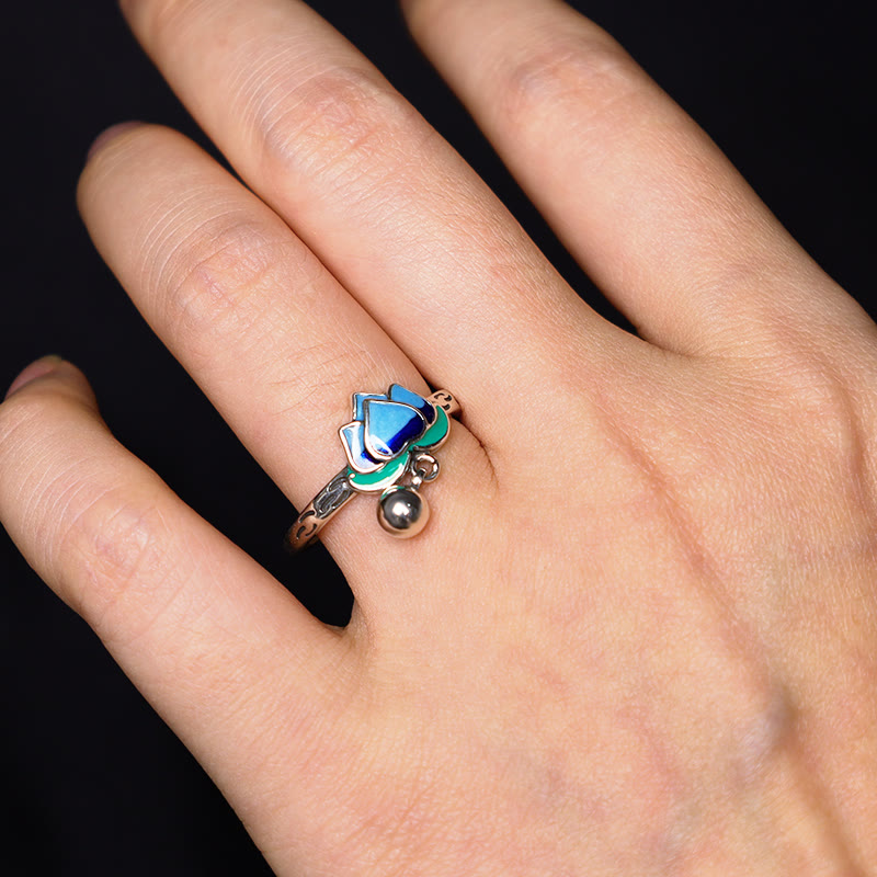 Nimara Ritual Lotus Flower Pattern Enlightenment Ring